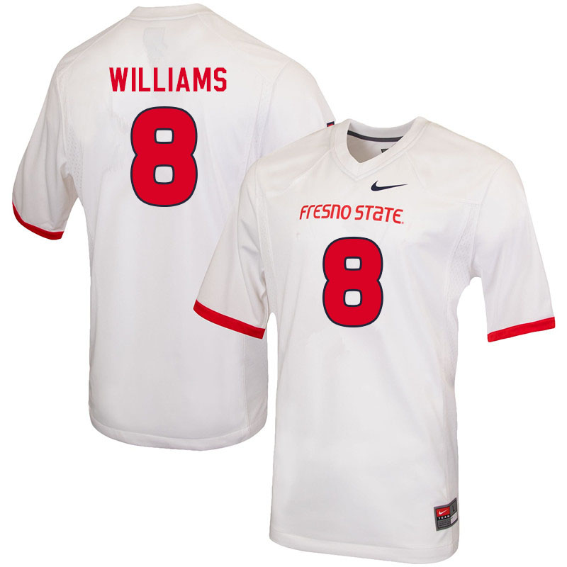 Men #8 Jalen Williams Fresno State Bulldogs College Football Jerseys Sale-White